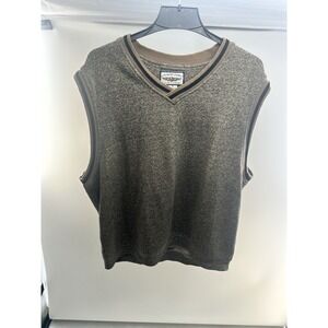 Vintage 90s Streetwear Mens XL‎ Distressed Blank Knit V-Neck Sweater Vest USA